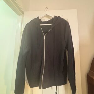 Brandy Melville Zip-Up Hoodie - black
